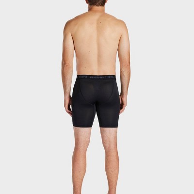 Pair of Thieves Men's Skull Print Super Fit Long Leg Boxer Briefs 2pk - Black/White S: Mid Rise Mesh Underwear