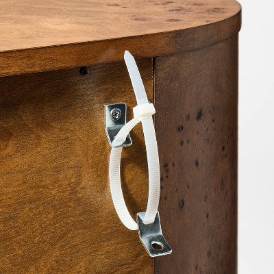 Burled Wood 2 Door Storage Cabinet with Decorative Hardware Dark Brown - Threshold designed with Studio McGee (LOCAL PICKUP ONLY)