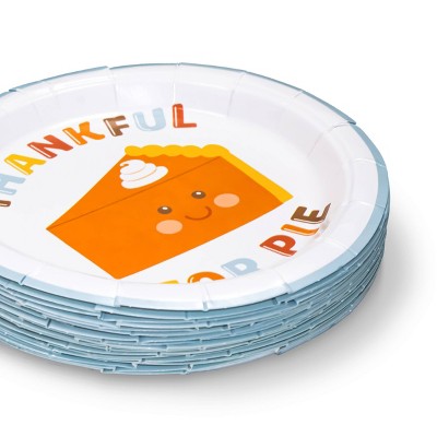20ct Thanksgiving Paper Party Snack Plate Pie