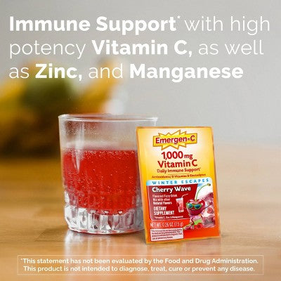 Emergen-C Winter Escapes Vitamin Powder - Cherry Wave - 30ct
