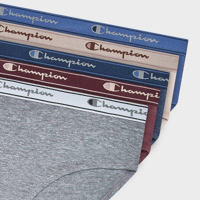 Champion Women's 5pk Cotton Stretch Iconic Essentials Hipster Underwear - L