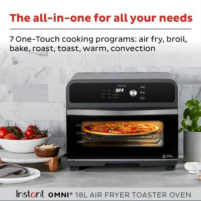 Instant Pot Omni 6-Slice Air Fryer Toaster Oven, Exclusive Bonus Pizza Pan Accessory: 1800W, Dishwasher-Safe, Includes Pizza Pan & More (LOCAL PICKUP ONLY)