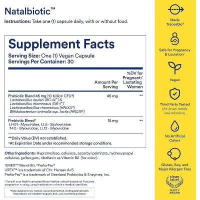 Ritual Natalbiotic Microbiome Support Capsules Probiotics - 30ct