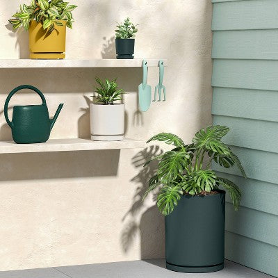 Recycled Resin Indoor Outdoor Planter Mustard Yellow 8" - Room Essentials