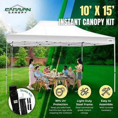 Caravan Canopy TitanShade 10 by 15 Foot Instant Steel Frame Canopy Kit, White (LOCAL PICKUP ONLY)