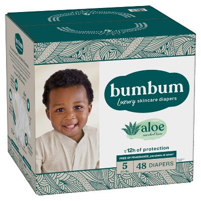 bumbum Luxury Skincare Disposable Diapers - Size 5 - 48ct