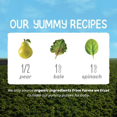 Happy Baby Organics Clearly Crafted Stage 2 Pears, Kale & Spinach 4oz