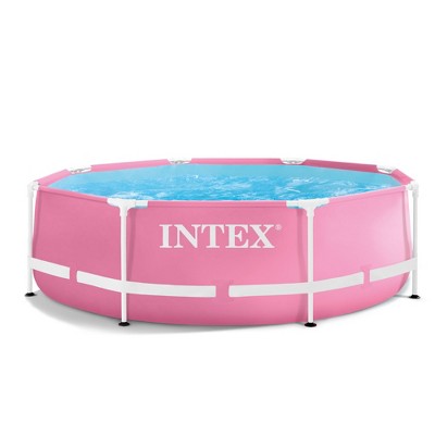 Intex 28290EH 8ft x 30in Round Metal Frame Above Ground Swimming Pool, Pink (LOCAL PICKUP ONLY)