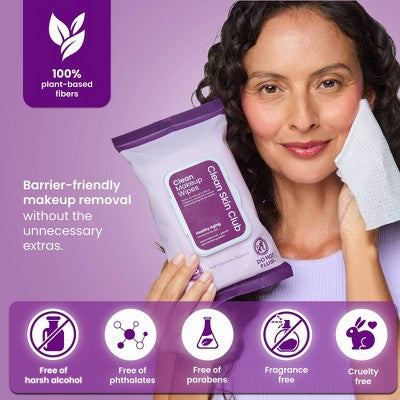 Clean Skin Club Makeup Facial Cleansing Wipes Healthy Aging - 25ct