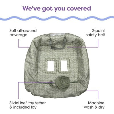 Boppy Shopping Cart Cover - Happy Green Leaf