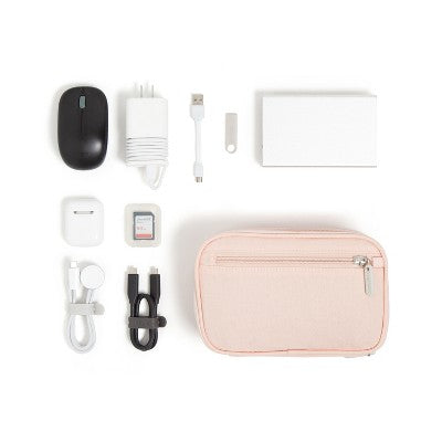 U Brands 7.8"x5" Canvas Tech Organizer Dusty Rose