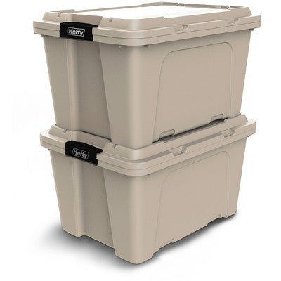 Hefty MAX PRO Storage Tote 18 Gallon - Stone (LOCAL PICKUP ONLY)