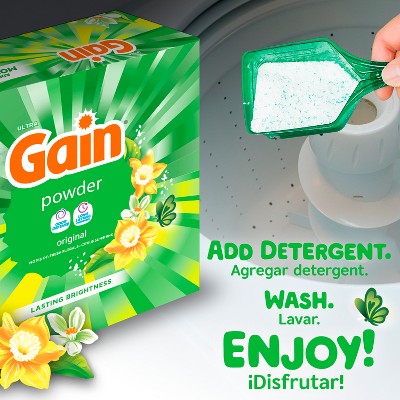 Gain Original HE Concentrated Laundry Detergent Powder 167 Loads - 154oz: Paraben-Free, Bleach-Free, Phosphate-Free