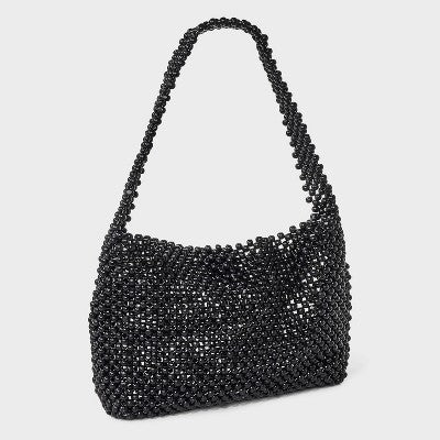 Beaded Shoulder Bag - A New Day Black