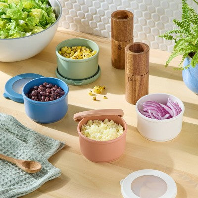 8pc (Set of 4) 1.25c Plastic Round Snack Container Set - Figmint