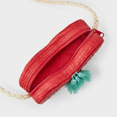 Girls' Strawberry Straw Crossbody Bag - Cat & Jack? Red