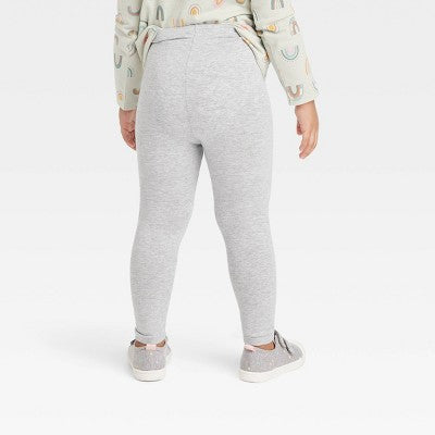 Toddler Girls' 2pk Leggings - Cat & Jack Black/Heather Gray 5T