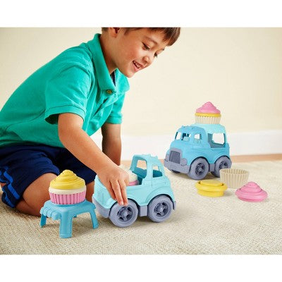 Green Toys Cupcake Trucks: Recycled Plastic Toy Set, Includes 16 Pieces