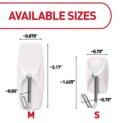 Command 9pk Damage-Free Hanging Small Wire Hooks with 12 Adhesive Strips White