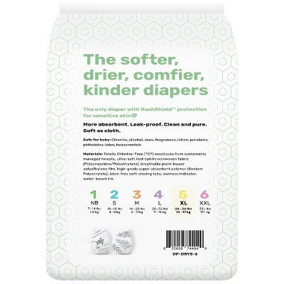 Parasol Clear+Dry Natural Disposable Diapers - Size 5 - 6ct