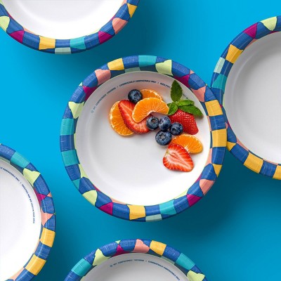 Disposable Bowls - Colorful Checkered - 20oz/20ct - up&up