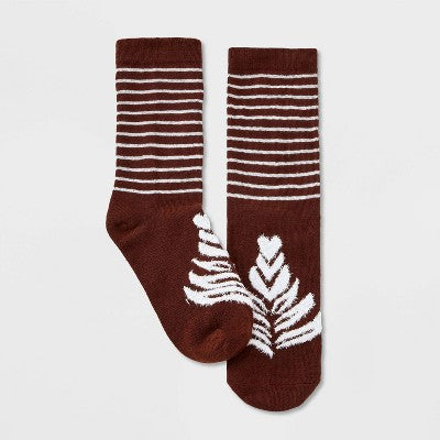 Adult Coffee Crew Socks - Brown One Size Fits Most