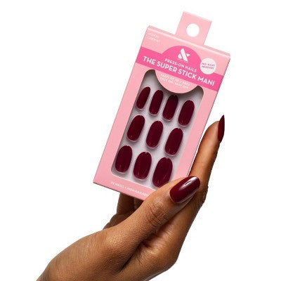Olive & June Fake Nails - Cabernet - M Oval - 32ct