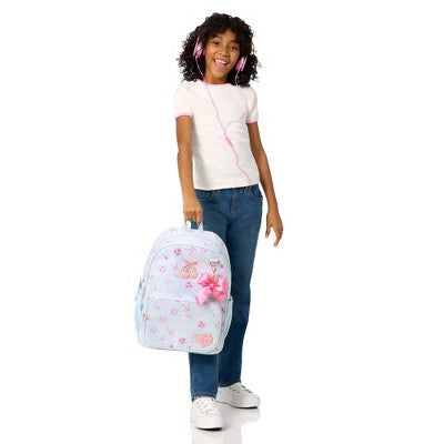 Locker Club Elevated Backpack Set with Pencil Case and Headphones - Blue Stripe Ribbons