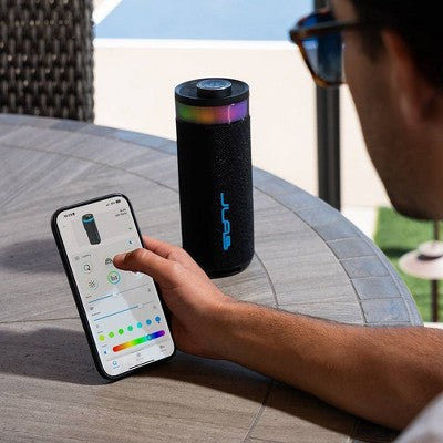 JLab Go Party Portable Speaker - Black: Bluetooth, Waterproof, USB-C Charging, LED Light