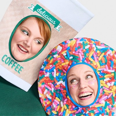 2pc Adult Coffee and Donut Costume Masks Kit - Hyde and EEK! Boutique