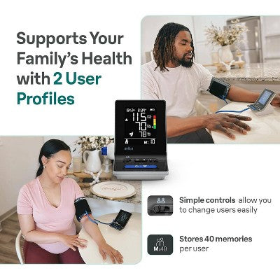 Braun ExactFit 3 Upper Arm Blood Pressure Monitor For Home Use - 2 Cuff Sizes