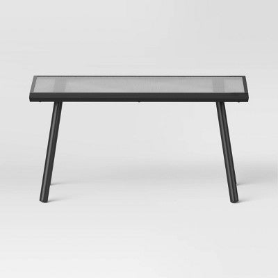 Glass Rectangle Outdoor Patio Coffee Table Black - Room Essentials (LOCAL PICKUP ONLY)