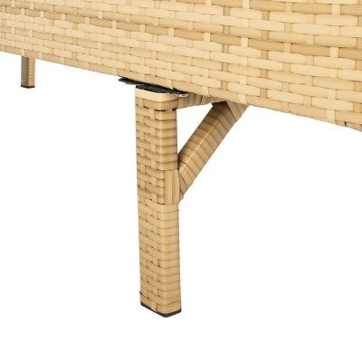 Cam Sunlounger W/ Cushion - Outdoor - PAT7501 - Natural/White - Safavieh (LOCAL PICKUP ONLY)