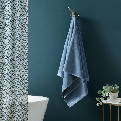 Velour Bath Towel Blue - Threshold