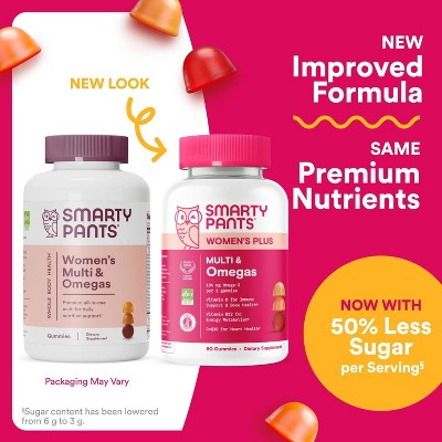 SmartyPants Women's Plus Multivitamin & Omegas Gummies with Vitamins C, D3, B12 & Zinc - 90ct