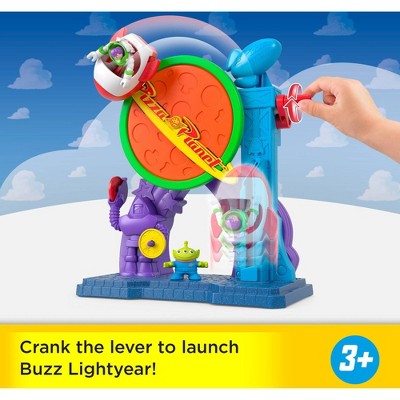 Imaginext Disney and Pixar Toy Story Pizza Planet Playset with Action Figure and Toy Rocket