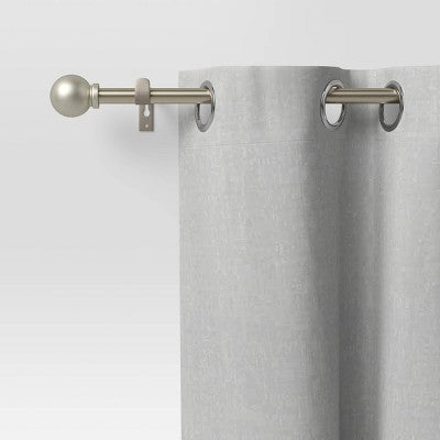 48"-84" Cafe Smaller Ball Curtain Rod Silver - Room Essentials: Adjustable Metal Rods for Curtains, Single Rod (LOCAL PICKUP ONLY)