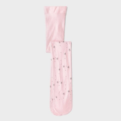 Toddler Girls' Christmas Glitter Stars Fashion Tights - Cat & Jack Pink 2T-3T