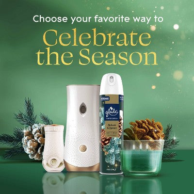 Glade 3 Wick Holiday Scented Christmas Candle for Stocking Stuffers - Balsam & Spruce - 6.8oz