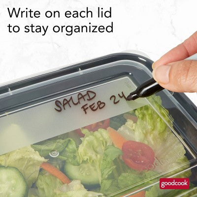 GoodCook Meal Prep 1 Compartment Rectangle Containers + Lids - 4Cups - 60 pcs/30ct - Black