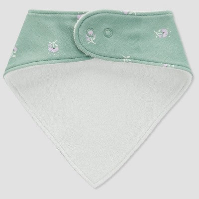 Carter's Just One You Baby Girls' 3pk Floral Bib - Green/Purple