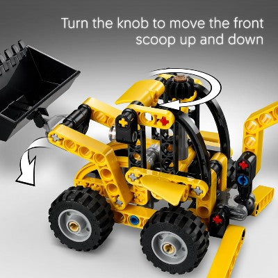 LEGO Technic Backhoe Loader Construction Toy with Back Digger, Scoop & Outriggers 42197