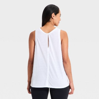 Women's Beyond Ease Twist Racerback Tank Top - White S