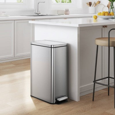 EKO Stella 45L Slim Step Trash Can Matte Stainless Steel (LOCAL PICKUP ONLY)