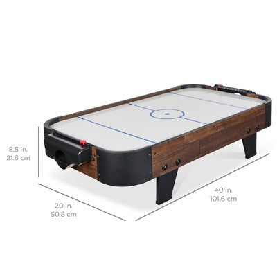 Best Choice Products 40in Air Hockey Arcade Table w/ 100V Motor, Electric Fan, 2 Strikers, 2 Pucks - Walnut (LOCAL PICKUP ONLY)