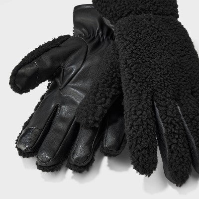 Men's Faux Shearling Gloves - Goodfellow & Co Black S/M