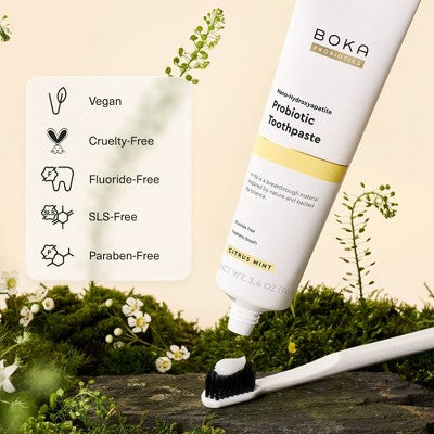 Boka n-Ha Probiotic Toothpaste - Citrus Mint - 3.4oz: Gel, 1-Pack, Nanohydroxyapatite