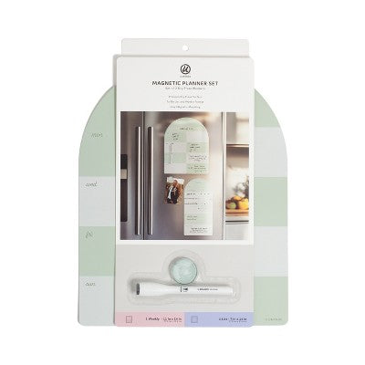 U Brands 4pc Arch Weekly Dry Erase Vinyl Planner Set Sage