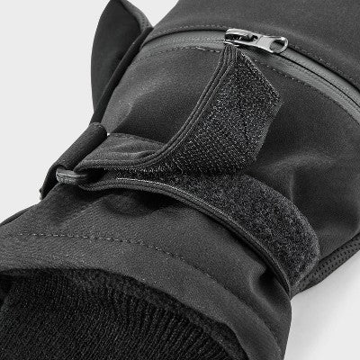Men's Easy Closure Zip Pocket Mittens - Goodfellow & Co Black M/L