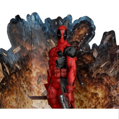 Marvel Deadpool 1:10th Scale Action Figure with Art Card: 22 Points of Articulation, Metal & Plastic Material